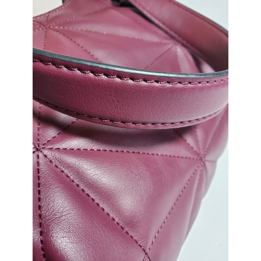 Simply Vera Vera Wang Collection Burgandy Quilted Buena Satchel Crossbody Bag - Picture 16 of 16